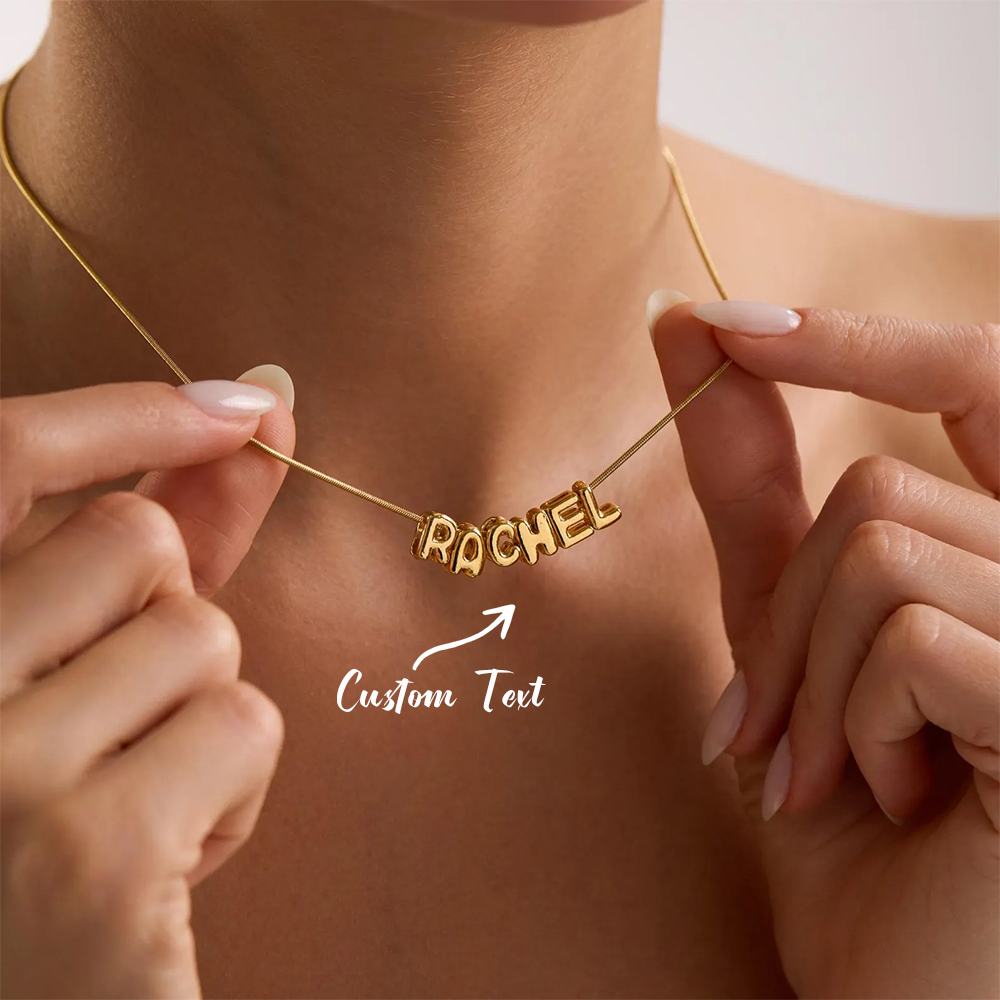 Women Fashion Names - Kalung Nama Awal Berbentuk Balon Kustom