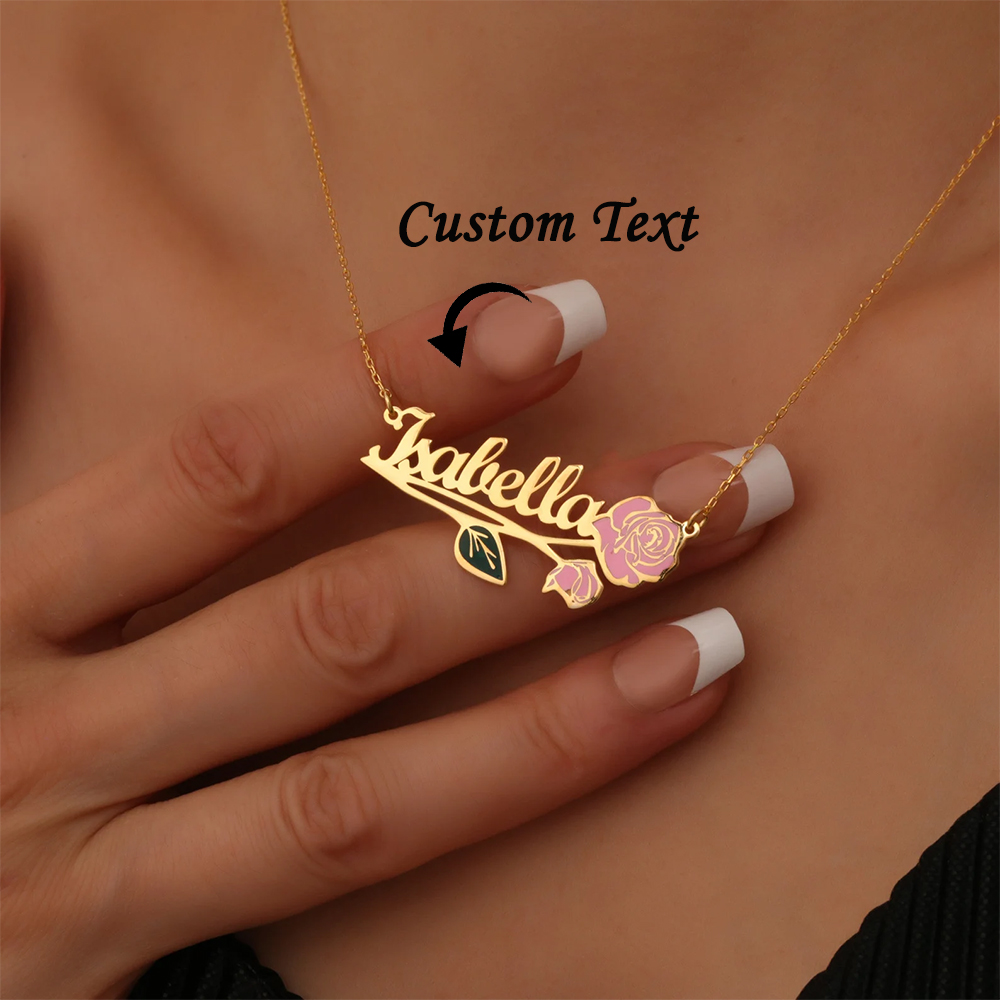 Women Fashion Names - Kalung Nama Bunga Kelahiran Warna-warni yang