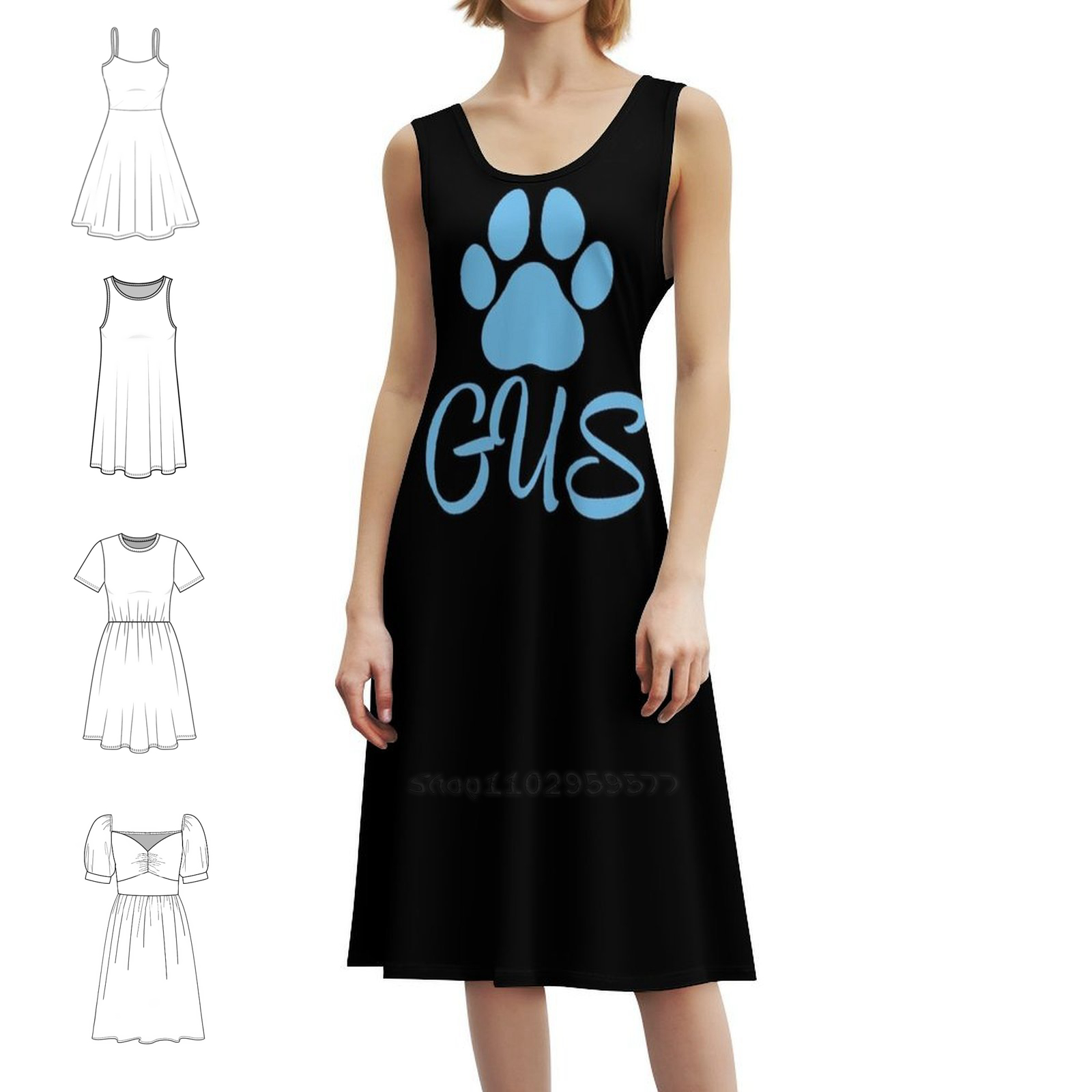 Women Fashion Dress Names - Gaun Boho Chic Biru Nama Gus,