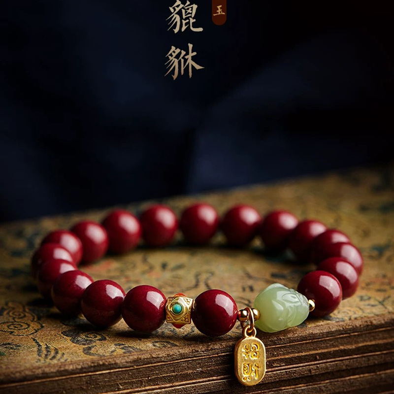Women'S Fashion Jewellery - Aksesori Manik-manik Gelang Pixiu Cinnabar Organik