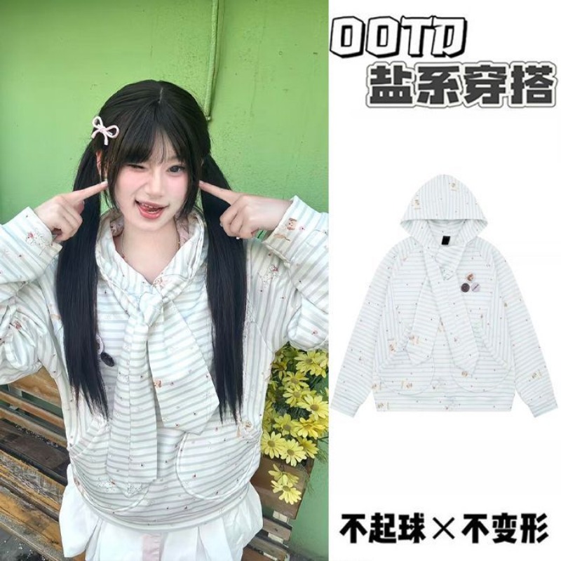 Hoodie Gaya Korea Lucu dengan  - Women Fashion Over The Years ulasan dan harga