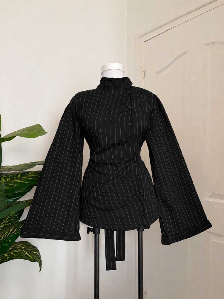 Atasan Lengan Panjang Wanita,  - Women Fashion Necktie ulasan dan harga